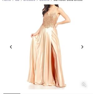 Gianni Bini Spaghett Strap Formal/Prom Dress Rose Gold Junior Sz 11